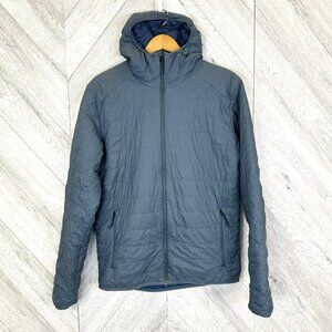 ICEBREAKER Merino Hyperia Jacket Mens Size Large Hooded Quilted Blue Wool Fill